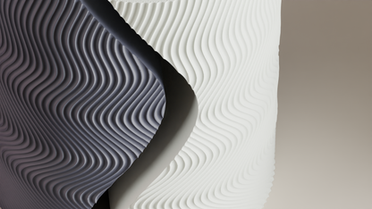 Split Vase Tabletop Centerpiece, Sculptural Layered Texture Decorative Holder Contrast