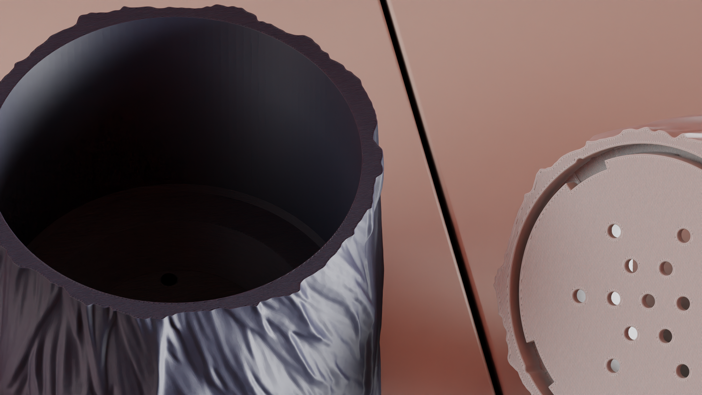 planter pot, selfdraining geometric sculptural locking drip tray organizer desktop