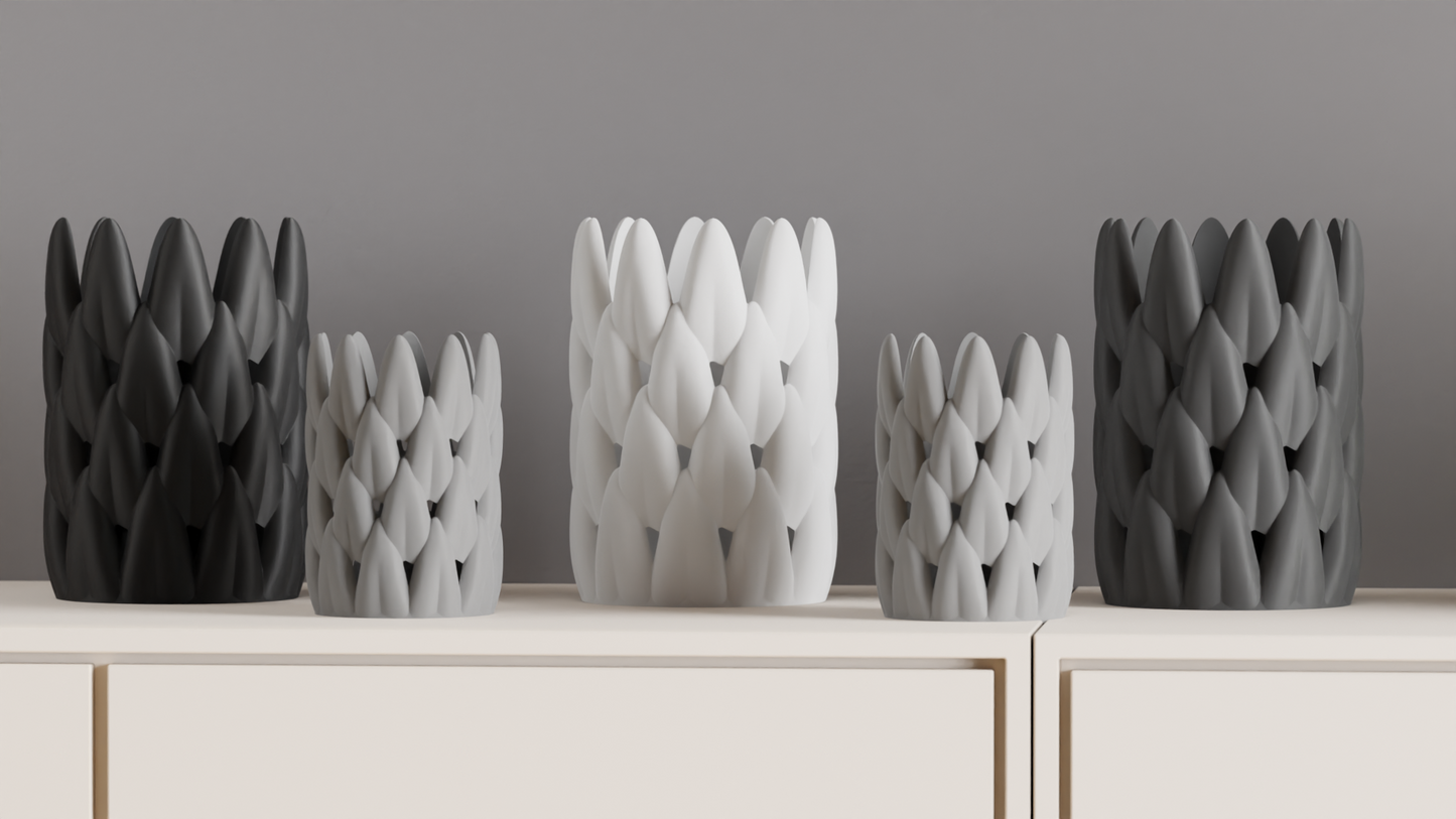 Succulent Vase, Leaf-Inspired Sculptural Planter, Geometric Tabletop Centerpiece, Modern Decorative