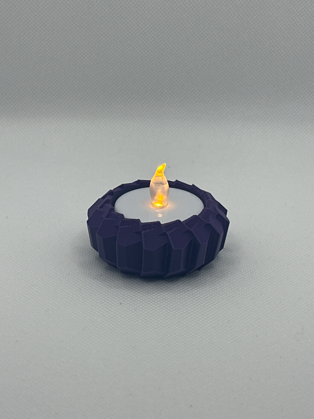 tealight holder, angular geometric sculptural accent, minimalist tabletop ambient centerpiece