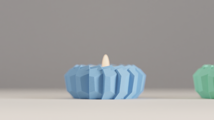 tealight holder, angular geometric sculptural accent, minimalist tabletop ambient centerpiece