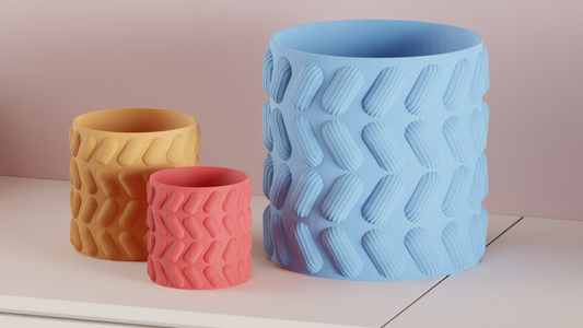 Planter Pot, Pill Pattern Succulent Holder, Contemporary Desktop Organizer Accent