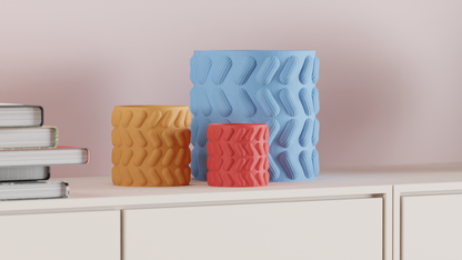 Planter Pot, Pill Pattern Succulent Holder, Contemporary Desktop Organizer Accent