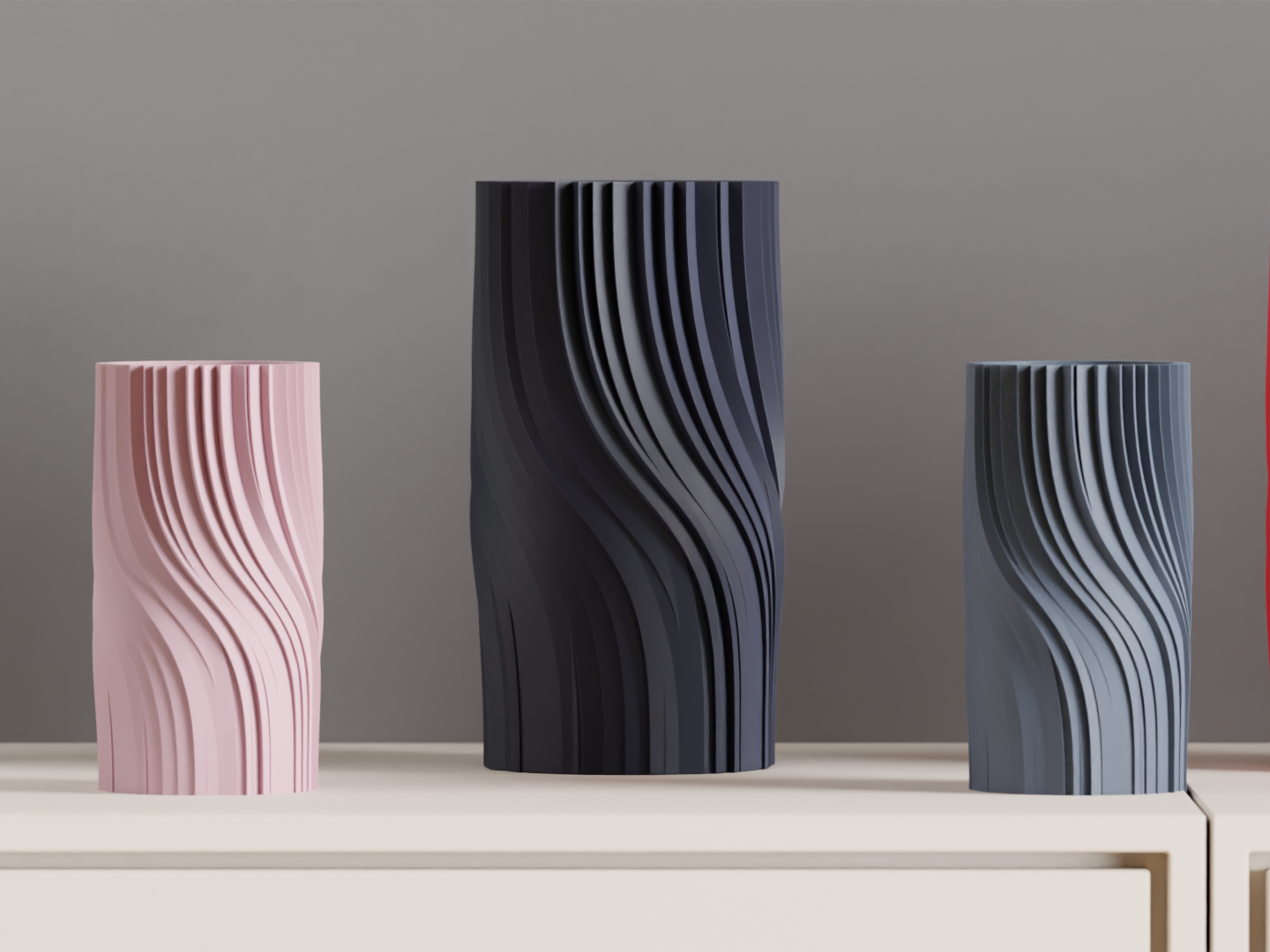 Twisted Vase, Spiral Centerpiece Contemporary Minimalist Tabletop Flower Holder Sculptural