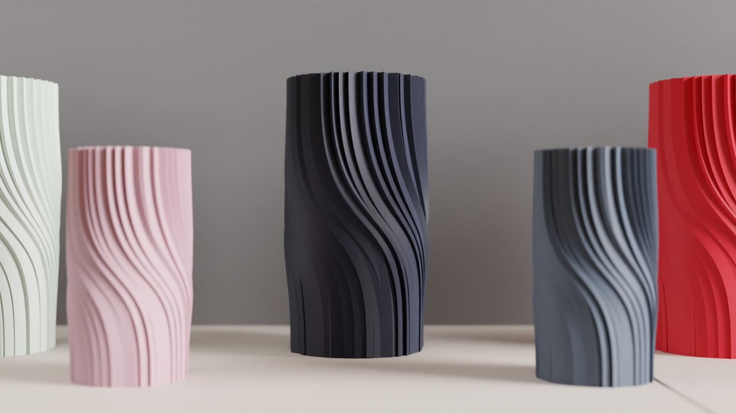 Twisted Vase, Spiral Centerpiece Contemporary Minimalist Tabletop Flower Holder Sculptural