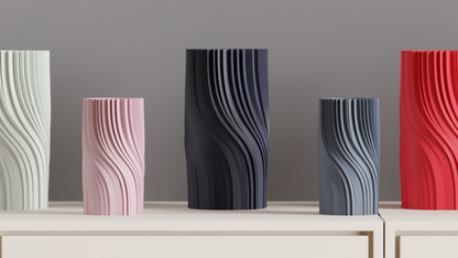 Twisted Vase, Spiral Centerpiece Contemporary Minimalist Tabletop Flower Holder Sculptural