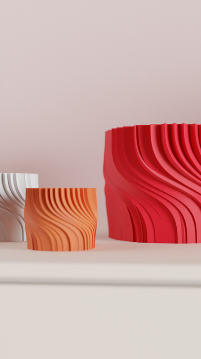 Planter Pot, Twisted Spiral Succulent Holder, Contemporary Minimalist Desk Organizer