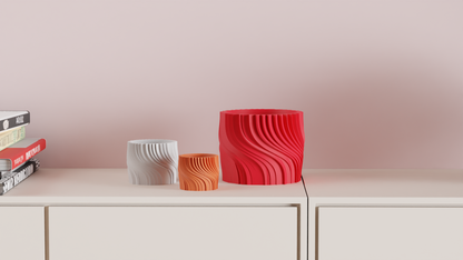 Planter Pot, Twisted Spiral Succulent Holder, Contemporary Minimalist Desk Organizer