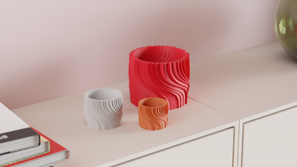 Planter Pot, Twisted Spiral Succulent Holder, Contemporary Minimalist Desk Organizer