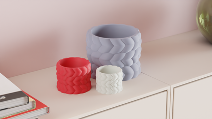 Original Minimalist Planter Pot Yarn-texture Rope-look, Indoor Succulent Herb Desk Accent Modern Nordic Style