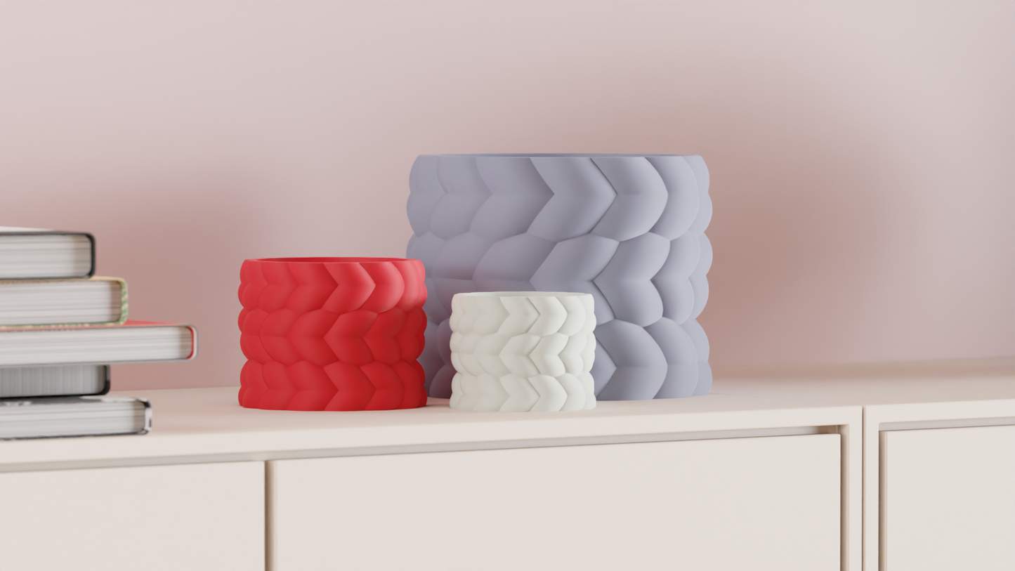 Original Minimalist Planter Pot Yarn-texture Rope-look, Indoor Succulent Herb Desk Accent Modern Nordic Style