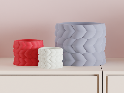 Original Minimalist Planter Pot Yarn-texture Rope-look, Indoor Succulent Herb Desk Accent Modern Nordic Style