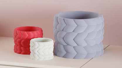 Original Minimalist Planter Pot Yarn-texture Rope-look, Indoor Succulent Herb Desk Accent Modern Nordic Style