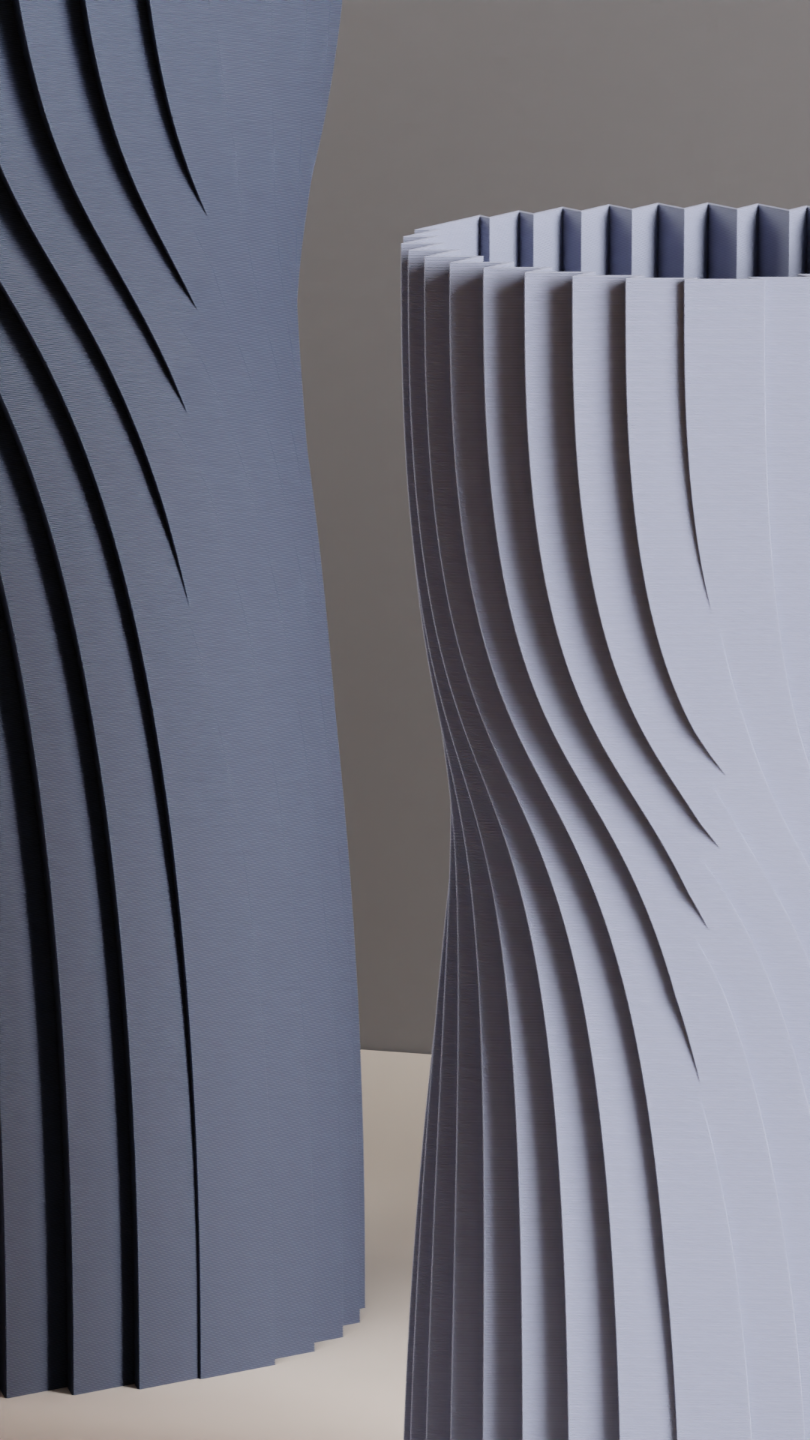 Nordic Style Minimalist Vase, Twist Motion Tabletop Vessel, Contemporary Workspace Pen Organizer, Sculpture Accent