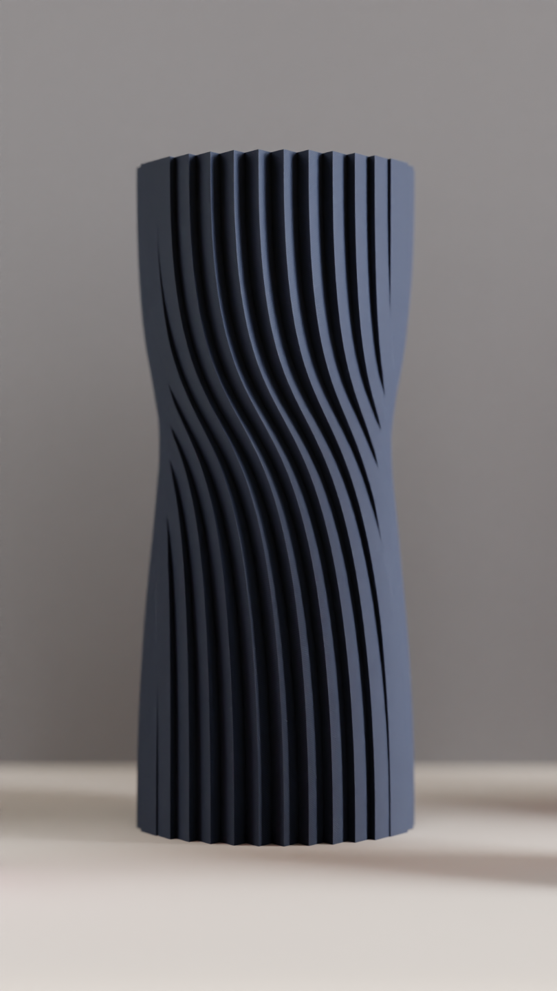 Nordic Style Minimalist Vase, Twist Motion Tabletop Vessel, Contemporary Workspace Pen Organizer, Sculpture Accent