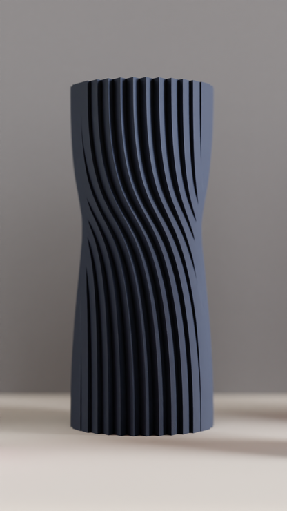 Nordic Style Minimalist Vase, Twist Motion Tabletop Vessel, Contemporary Workspace Pen Organizer, Sculpture Accent