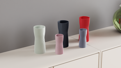 Nordic Style Minimalist Vase, Twist Motion Tabletop Vessel, Contemporary Workspace Pen Organizer, Sculpture Accent