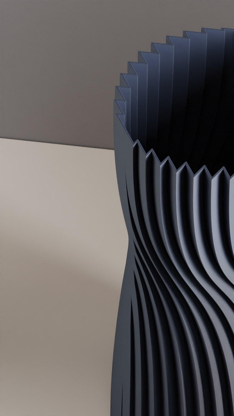 Nordic Style Minimalist Vase, Twist Motion Tabletop Vessel, Contemporary Workspace Pen Organizer, Sculpture Accent