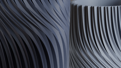 Nordic Style Wave Pattern Porcelainesque Vase, Stylish Spiral Ribbed Sculptural Vessel, Modern Tabletop Statement