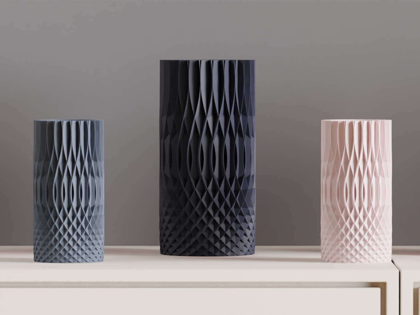 Geometric Vase, Faceted Modern Centerpiece, Sculptural Accent, Dried Flower Holder