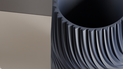 Nordic Style Wave Pattern Porcelainesque Vase, Stylish Spiral Ribbed Sculptural Vessel, Modern Tabletop Statement