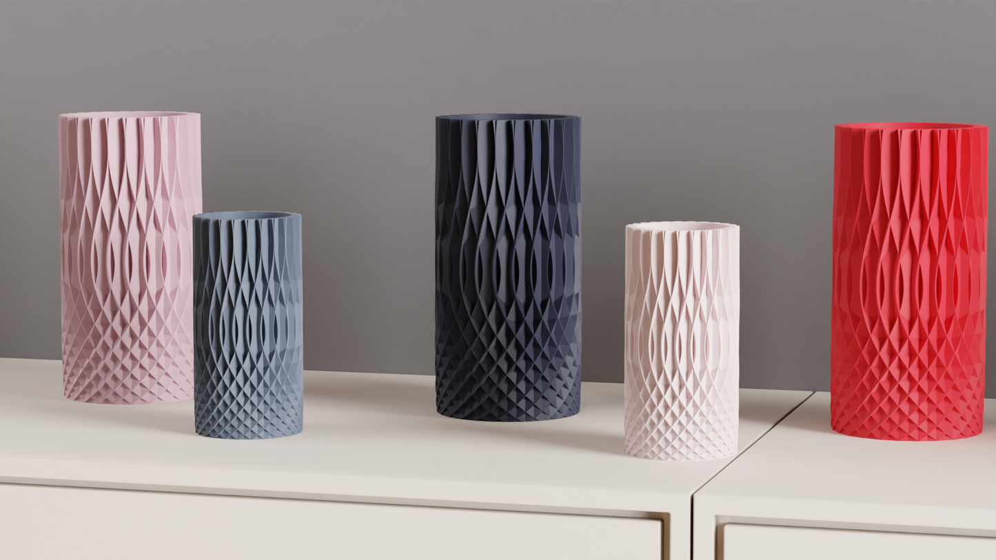 Geometric Vase, Faceted Modern Centerpiece, Sculptural Accent, Dried Flower Holder