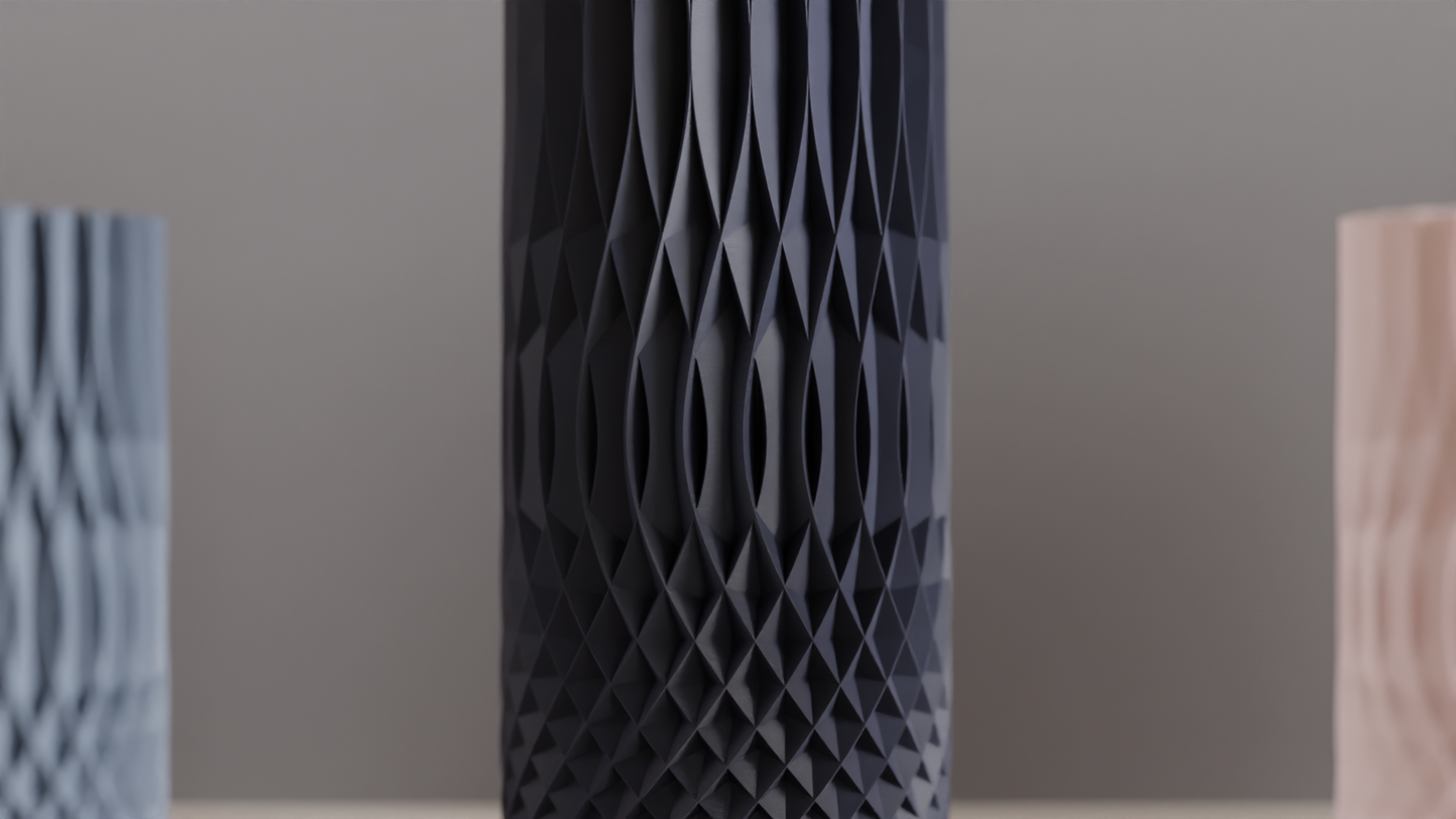 Geometric Vase, Faceted Modern Centerpiece, Sculptural Accent, Dried Flower Holder