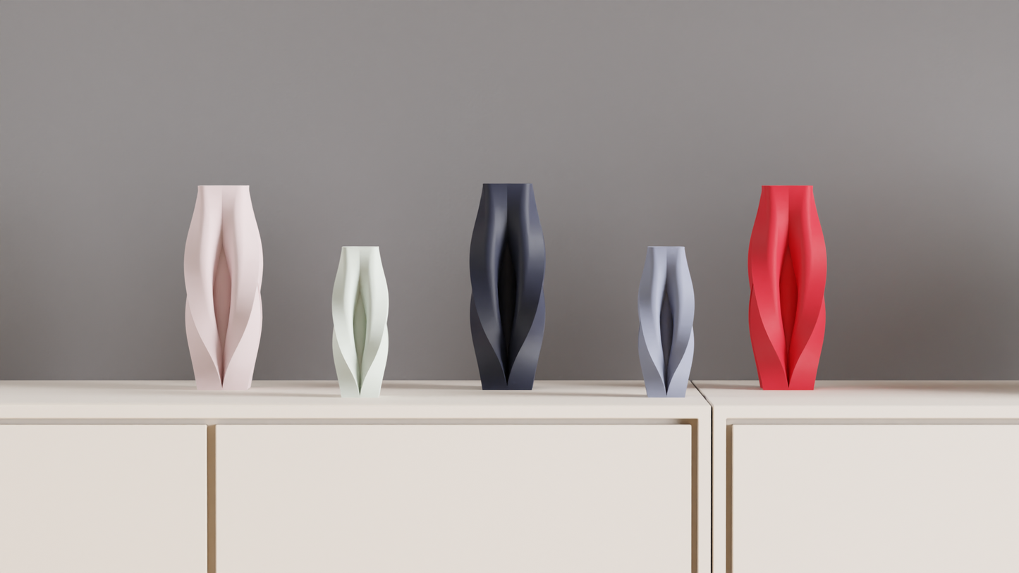 Modern Geometric Vase, Original Contemporary Organic Sculptural Tabletop Bud Vessel, Elegant Japandi Style Accent