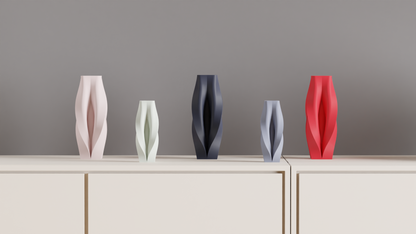 Modern Geometric Vase, Original Contemporary Organic Sculptural Tabletop Bud Vessel, Elegant Japandi Style Accent