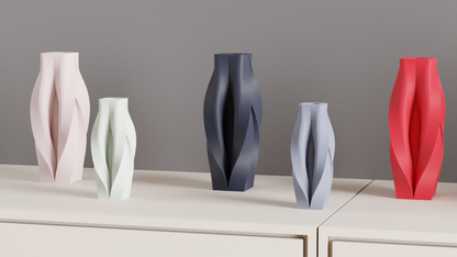 Modern Geometric Vase, Original Contemporary Organic Sculptural Tabletop Bud Vessel, Elegant Japandi Style Accent