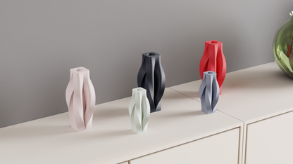 Modern Geometric Vase, Original Contemporary Organic Sculptural Tabletop Bud Vessel, Elegant Japandi Style Accent