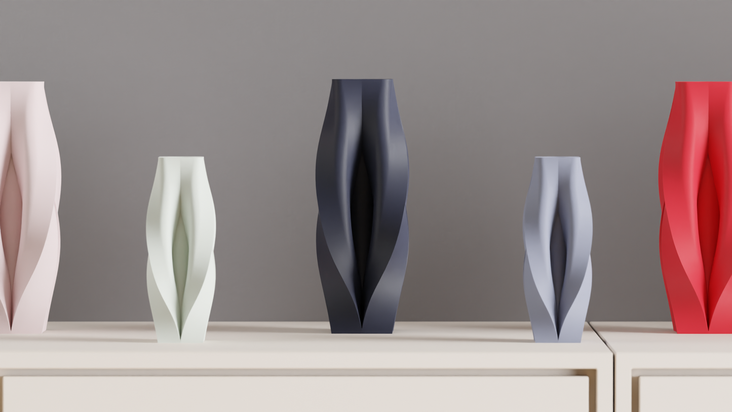 Modern Geometric Vase, Original Contemporary Organic Sculptural Tabletop Bud Vessel, Elegant Japandi Style Accent