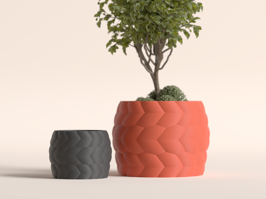 Planter Pot, Textured Braided Weave, Succulent Container, Japandi Minimalist Organizer