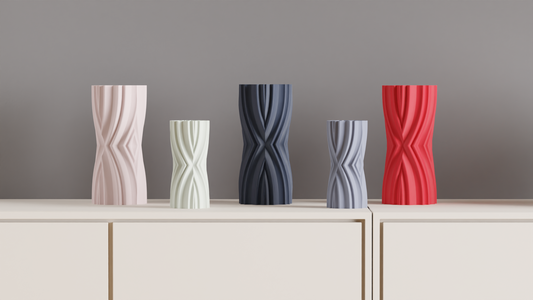 Geometric Vase, Sculptural Modern Mantel Accent, Minimalist Tabletop Organizer, Elegant