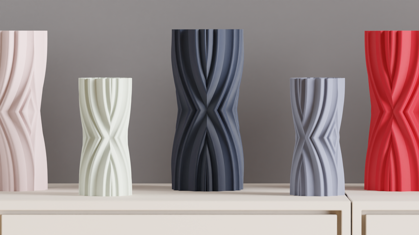 Geometric Vase, Sculptural Modern Mantel Accent, Minimalist Tabletop Organizer, Elegant