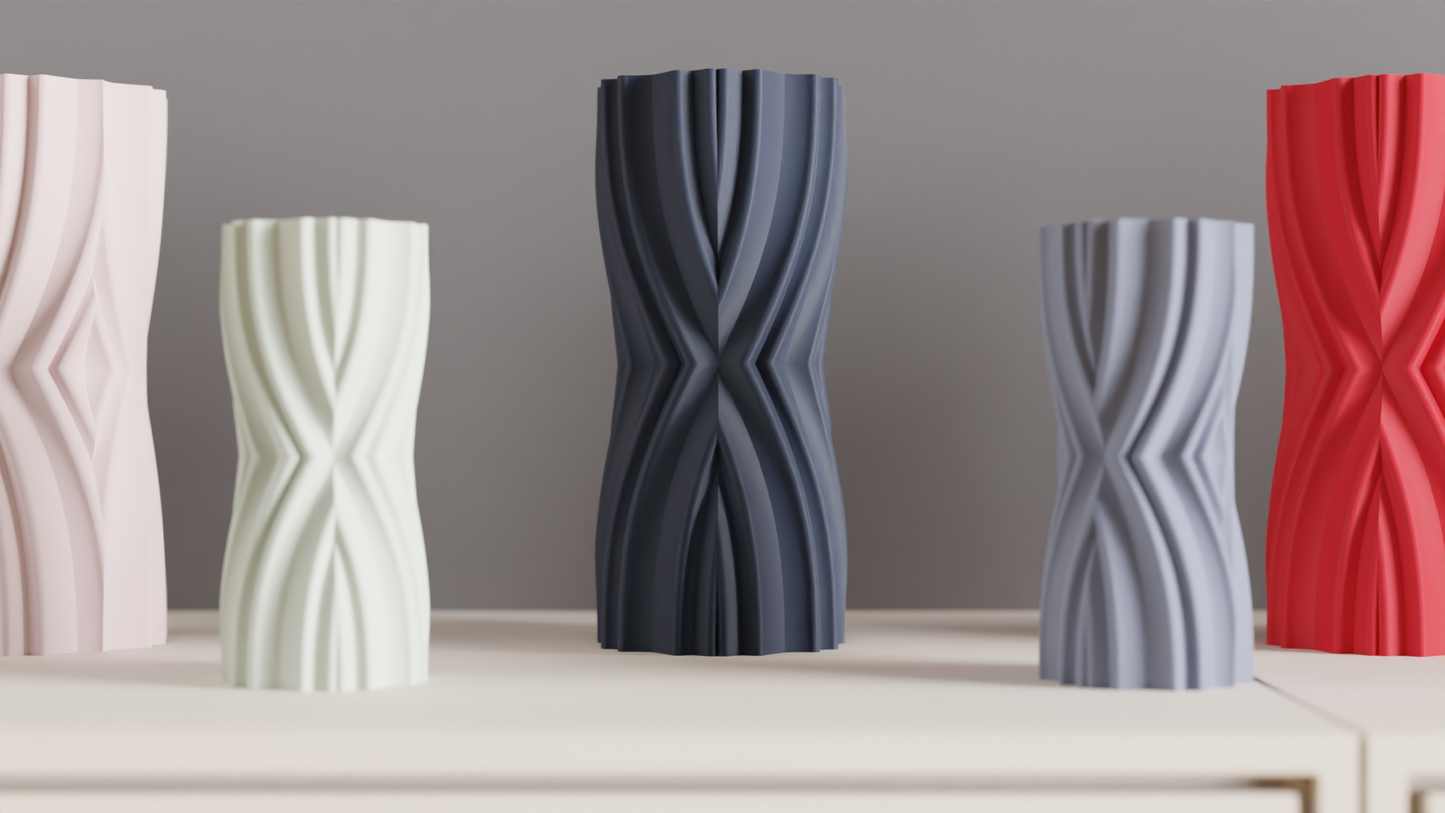 Geometric Vase, Sculptural Modern Mantel Accent, Minimalist Tabletop Organizer, Elegant