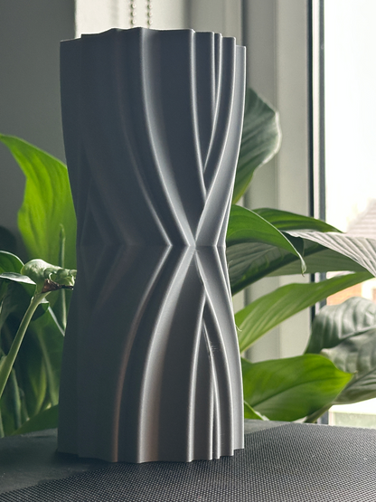 Geometric Vase, Sculptural Modern Mantel Accent, Minimalist Tabletop Organizer, Elegant