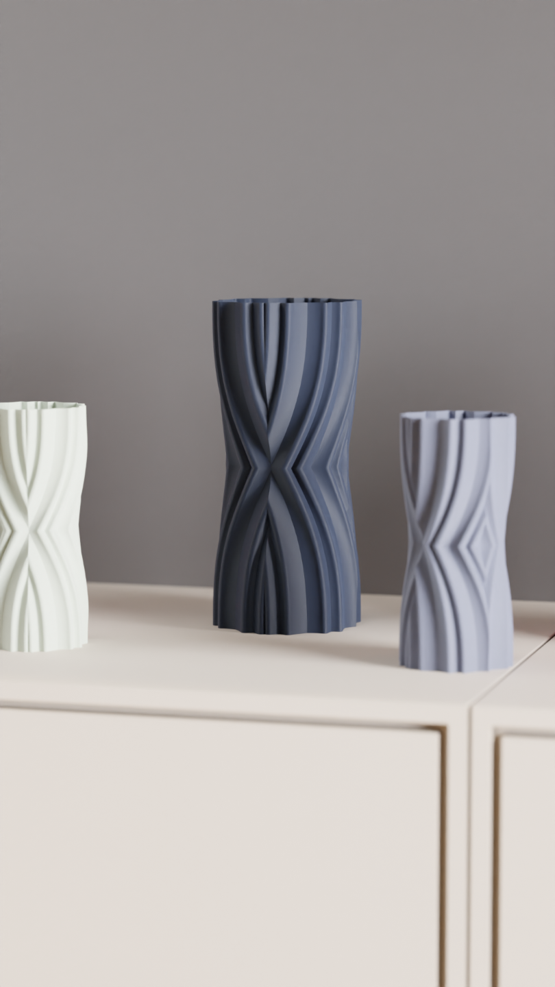 Geometric Vase, Sculptural Modern Mantel Accent, Minimalist Tabletop Organizer, Elegant