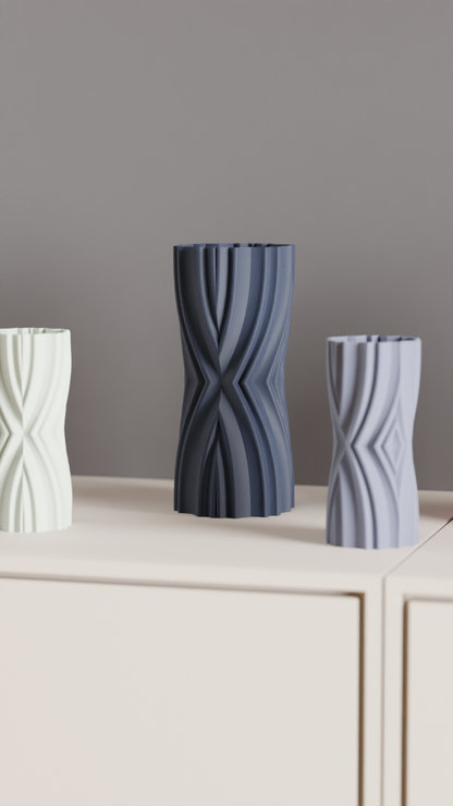 Geometric Vase, Sculptural Modern Mantel Accent, Minimalist Tabletop Organizer, Elegant