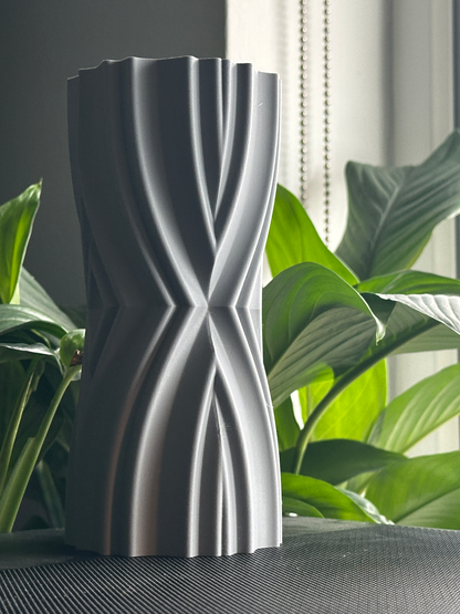 Geometric Vase, Sculptural Modern Mantel Accent, Minimalist Tabletop Organizer, Elegant