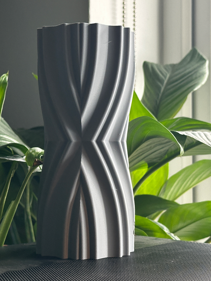 Geometric Vase, Sculptural Modern Mantel Accent, Minimalist Tabletop Organizer, Elegant