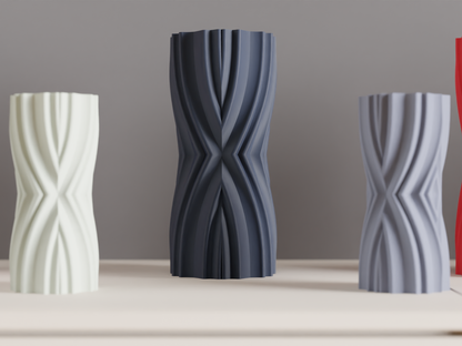 Geometric Vase, Sculptural Modern Mantel Accent, Minimalist Tabletop Organizer, Elegant