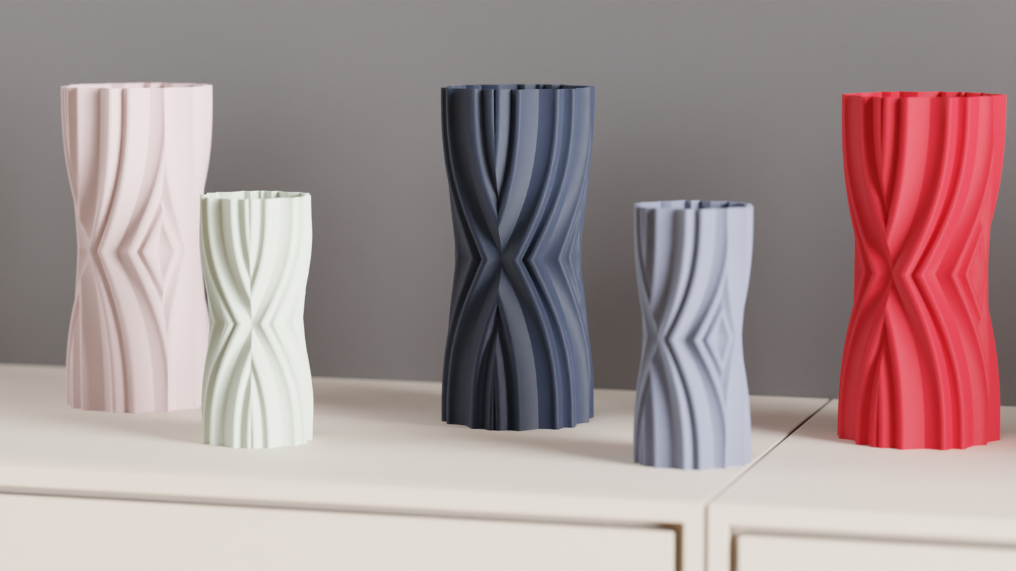 Geometric Vase, Sculptural Modern Mantel Accent, Minimalist Tabletop Organizer, Elegant