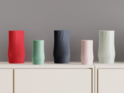 Japandi Style Modern Vase, Contemporary Twist Flow Spiral Floral Container, Elegant Minimalist Sculptural Centerpiece