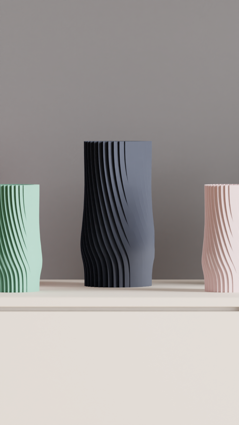 Japandi Style Modern Vase, Contemporary Twist Flow Spiral Floral Container, Elegant Minimalist Sculptural Centerpiece