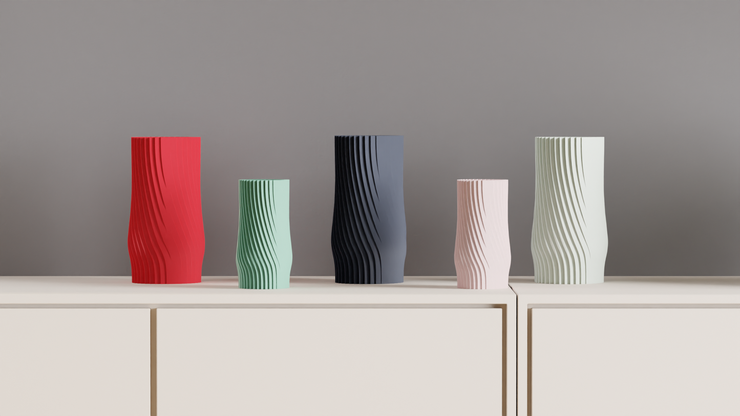 Japandi Style Modern Vase, Contemporary Twist Flow Spiral Floral Container, Elegant Minimalist Sculptural Centerpiece