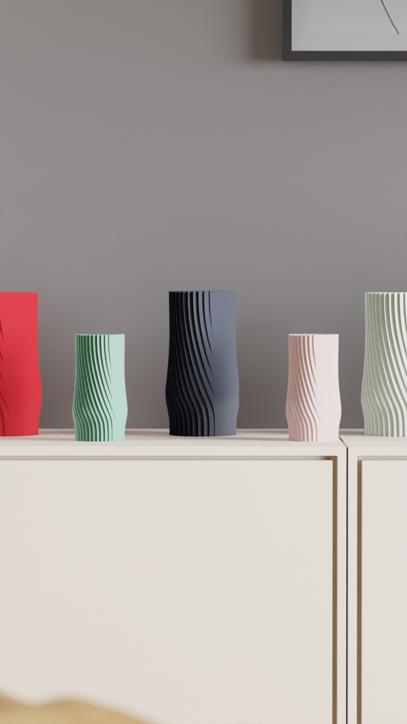 Japandi Style Modern Vase, Contemporary Twist Flow Spiral Floral Container, Elegant Minimalist Sculptural Centerpiece