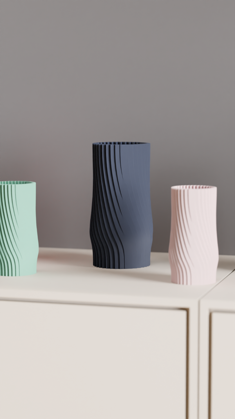 Japandi Style Modern Vase, Contemporary Twist Flow Spiral Floral Container, Elegant Minimalist Sculptural Centerpiece