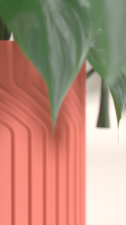 planter pot, minimalist geometric countertop vessel, selfdraining tray herb organizer