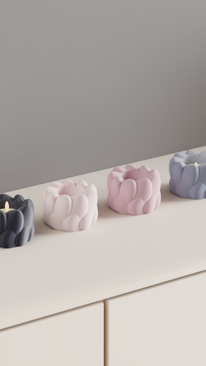 Tealight Holder, Ambient Tabletop Accent, Modern Art Deco Keepsake, Contemporary